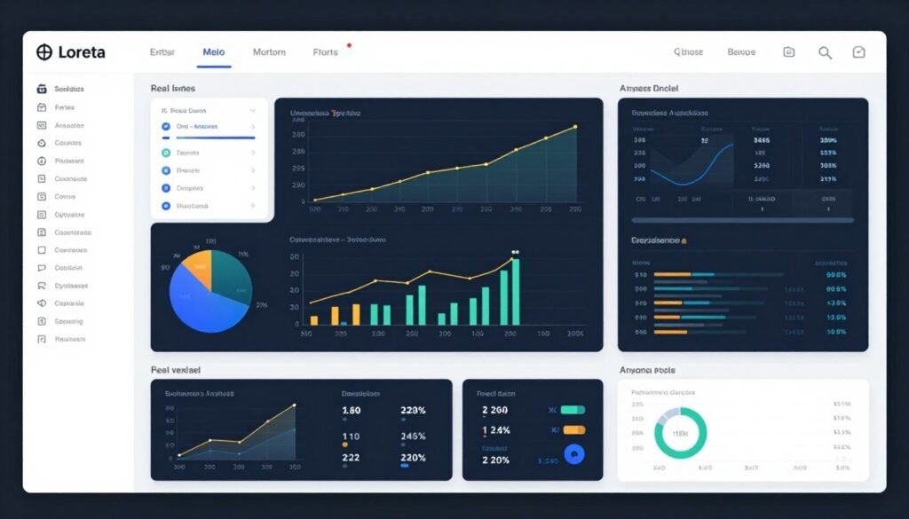 Advanced analytics dashboard showing business intelligence and predictive insights