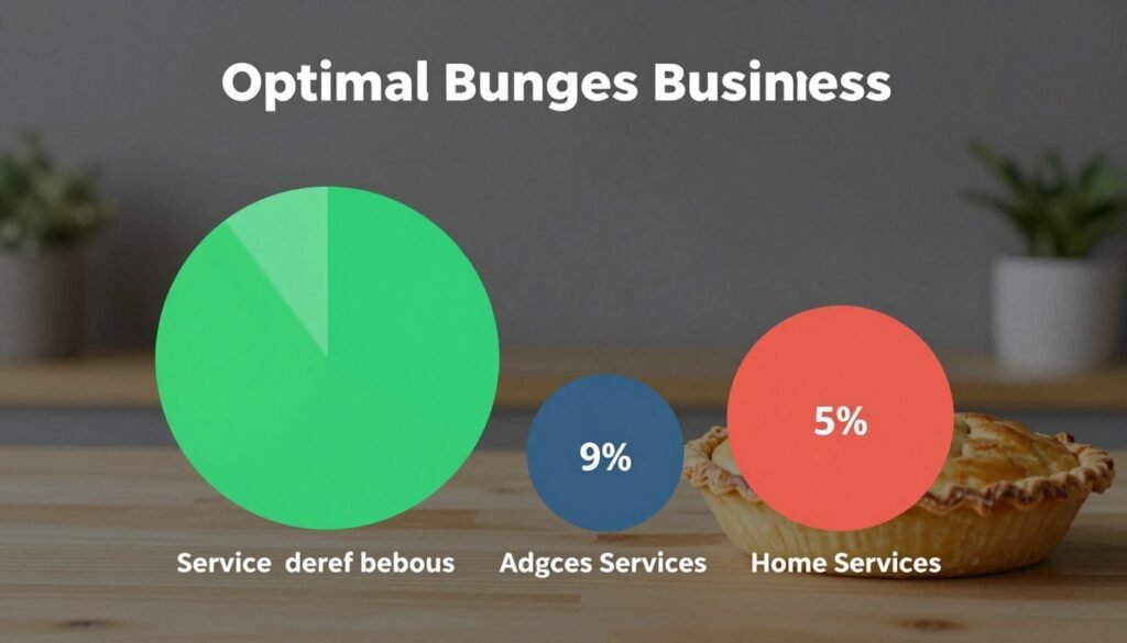 Budget allocation pie chart by service category