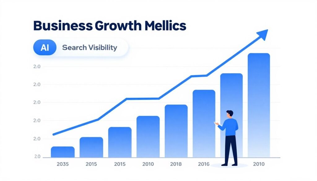 Business growth chart showing increased visibility through ChatGPT optimization