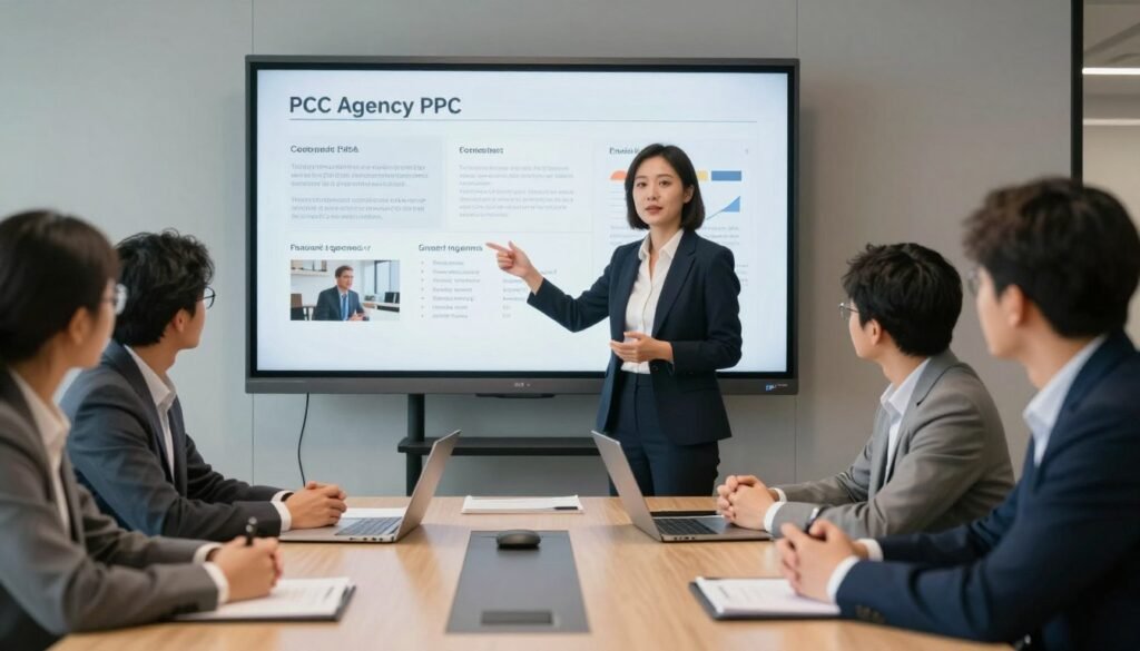 Client interviewing PPC management agency team
