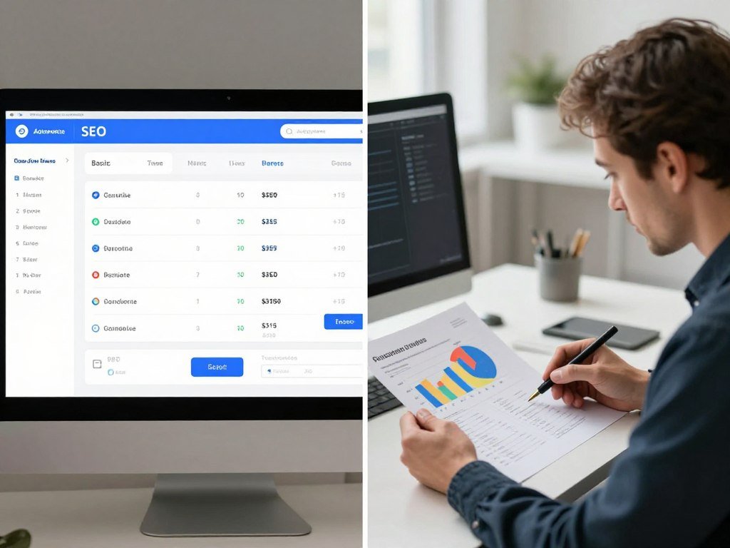 Comparison between automated SEO audit tool and professional manual analysis