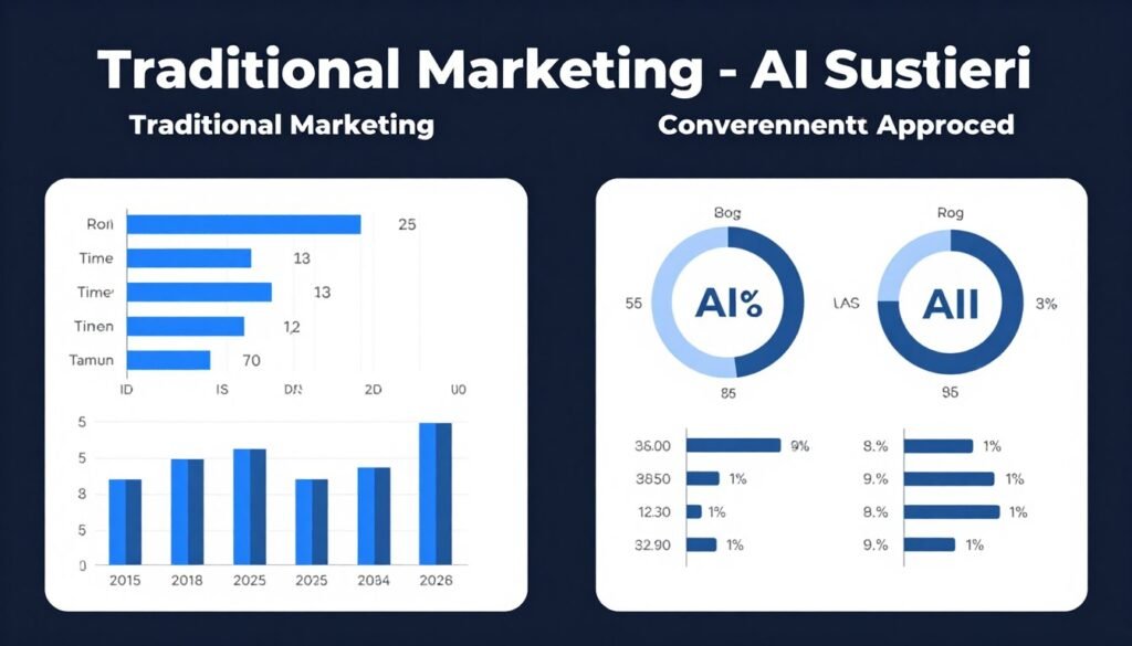 Comparison chart showing traditional marketing versus AI-powered marketing results