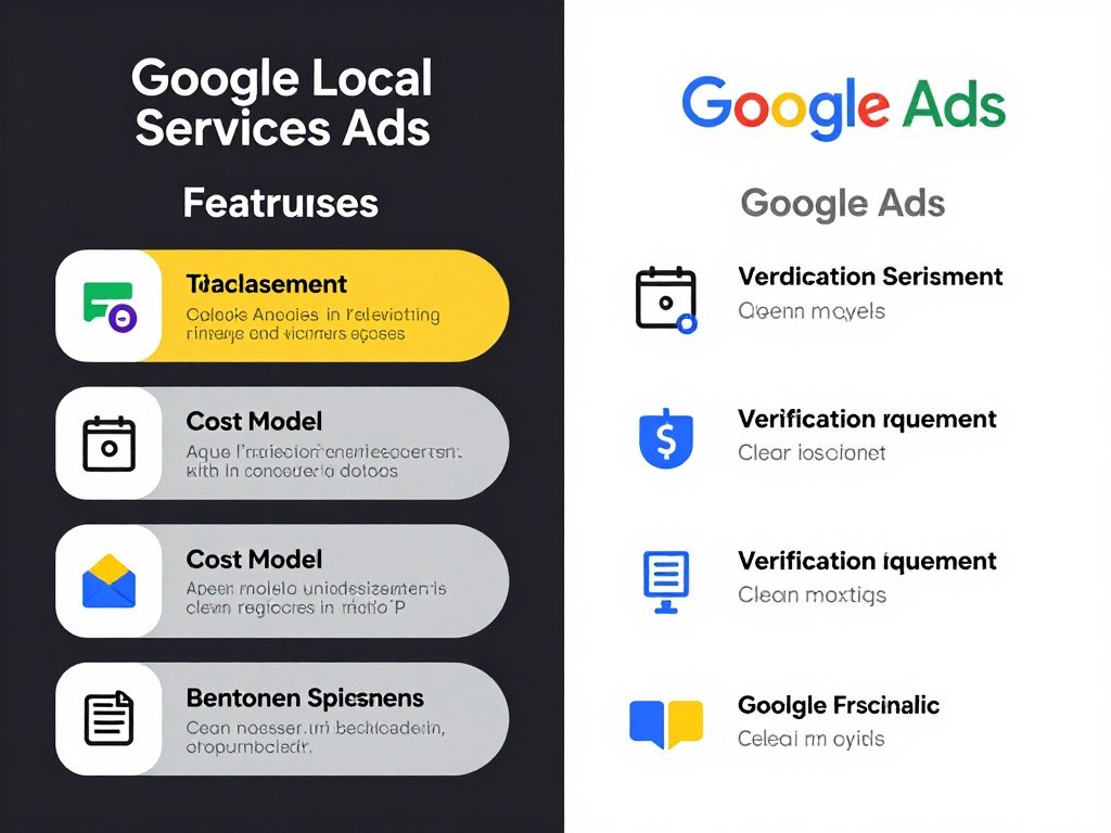 Comparison diagram of Google Local Services Ads versus Google Ads