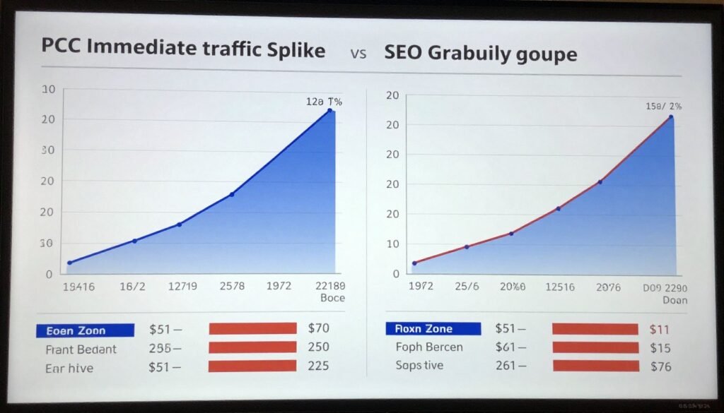 Comparison of PPC and SEO timeline and results