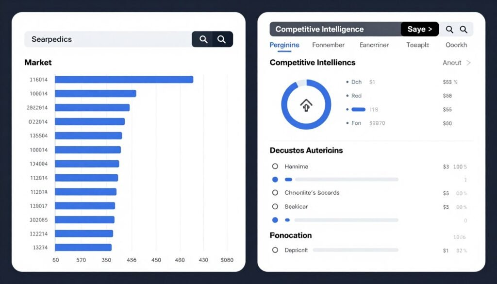 Competitive analysis dashboard comparing search performance