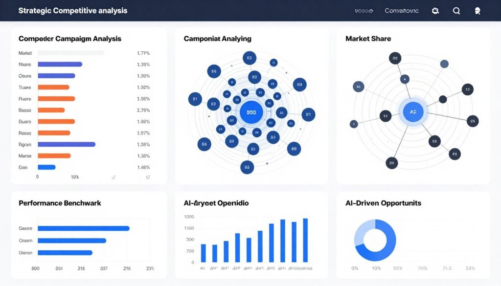 Competitive analysis dashboard showing market positioning advantages