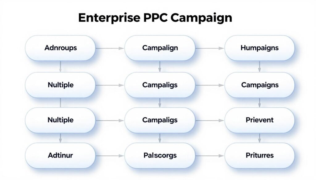 Complex PPC campaign structure visualization