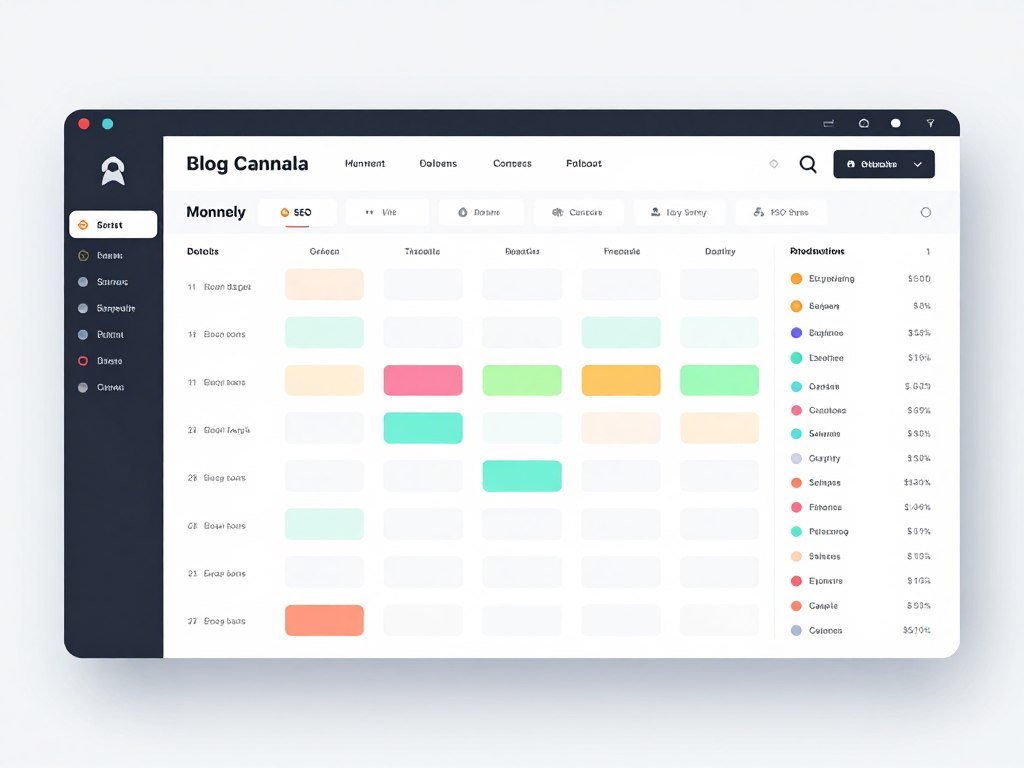 Content calendar showing local SEO blog topics and publishing schedule