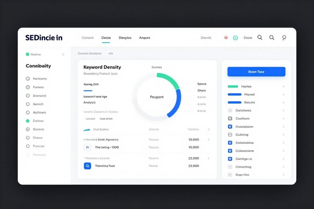 Content optimization interface showing on-page SEO improvements