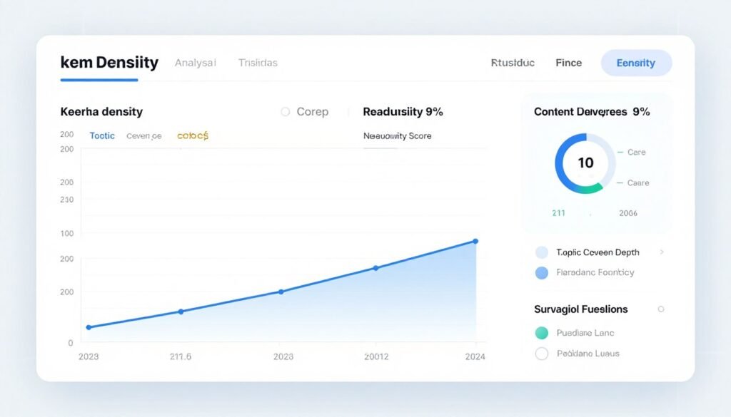 Content quality analysis showing keyword optimization and readability metrics