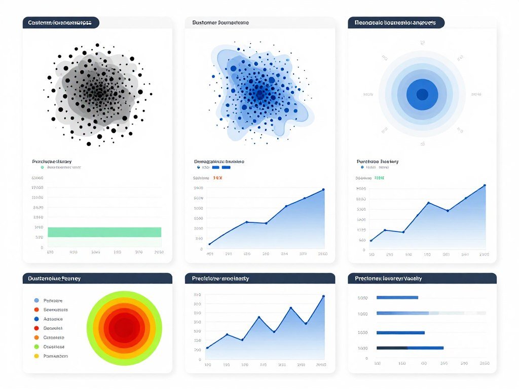 Data analysis visualization showing customer insights and patterns