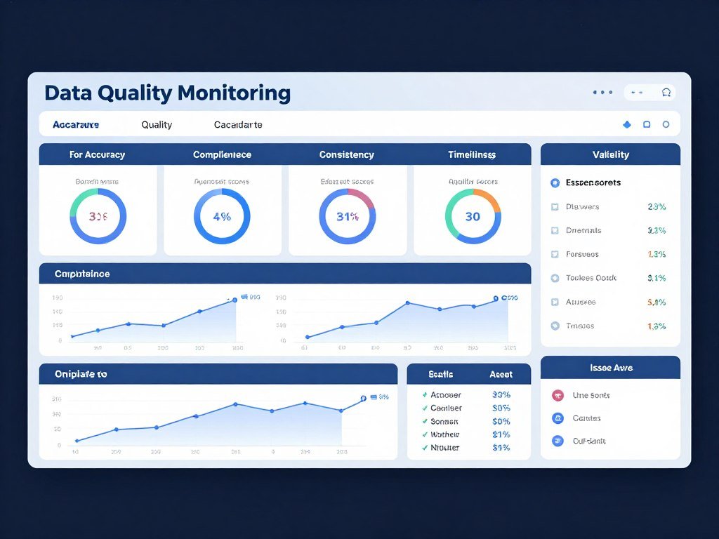 Data quality dashboard showing accuracy, completeness, and consistency metrics