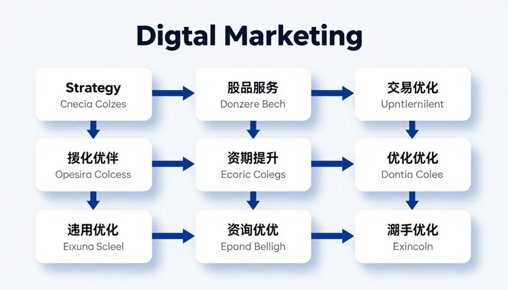 Digital marketing process workflow diagram