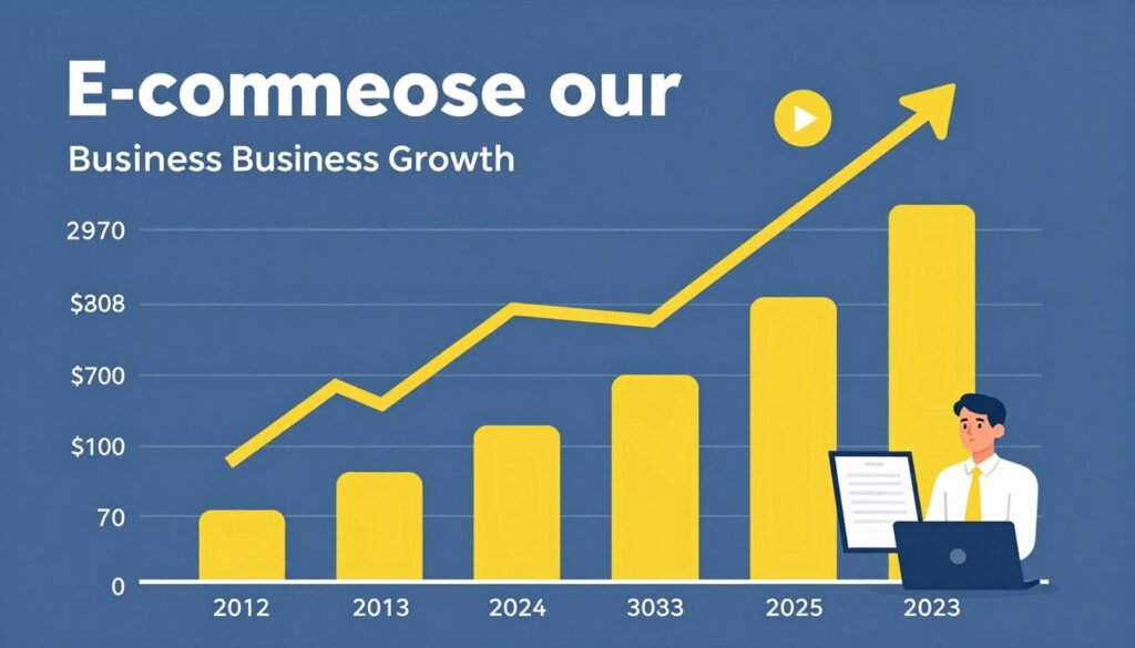 E-commerce success story showing revenue growth charts