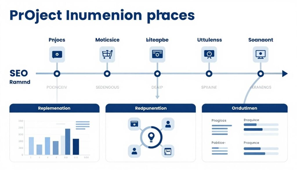 Enterprise SEO project roadmap showing implementation phases