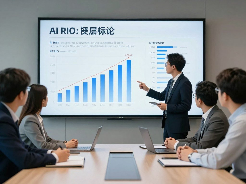 Executive team reviewing AI marketing performance dashboards