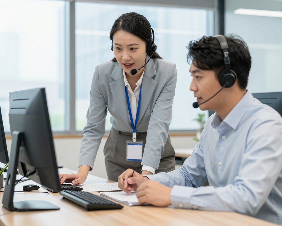 FAQ support team assisting clients