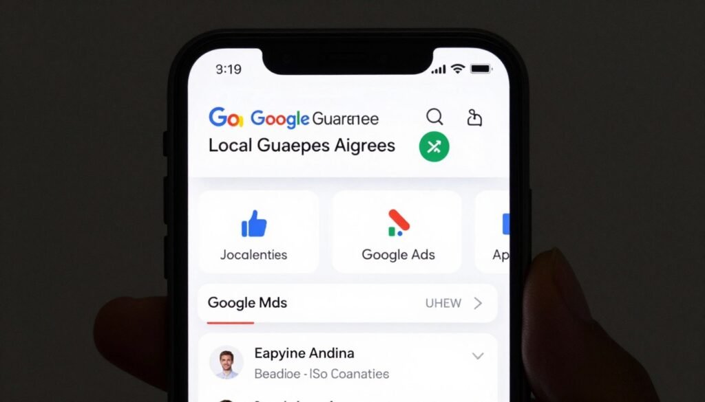 Google search results showing Local Services Ads placement above traditional ads