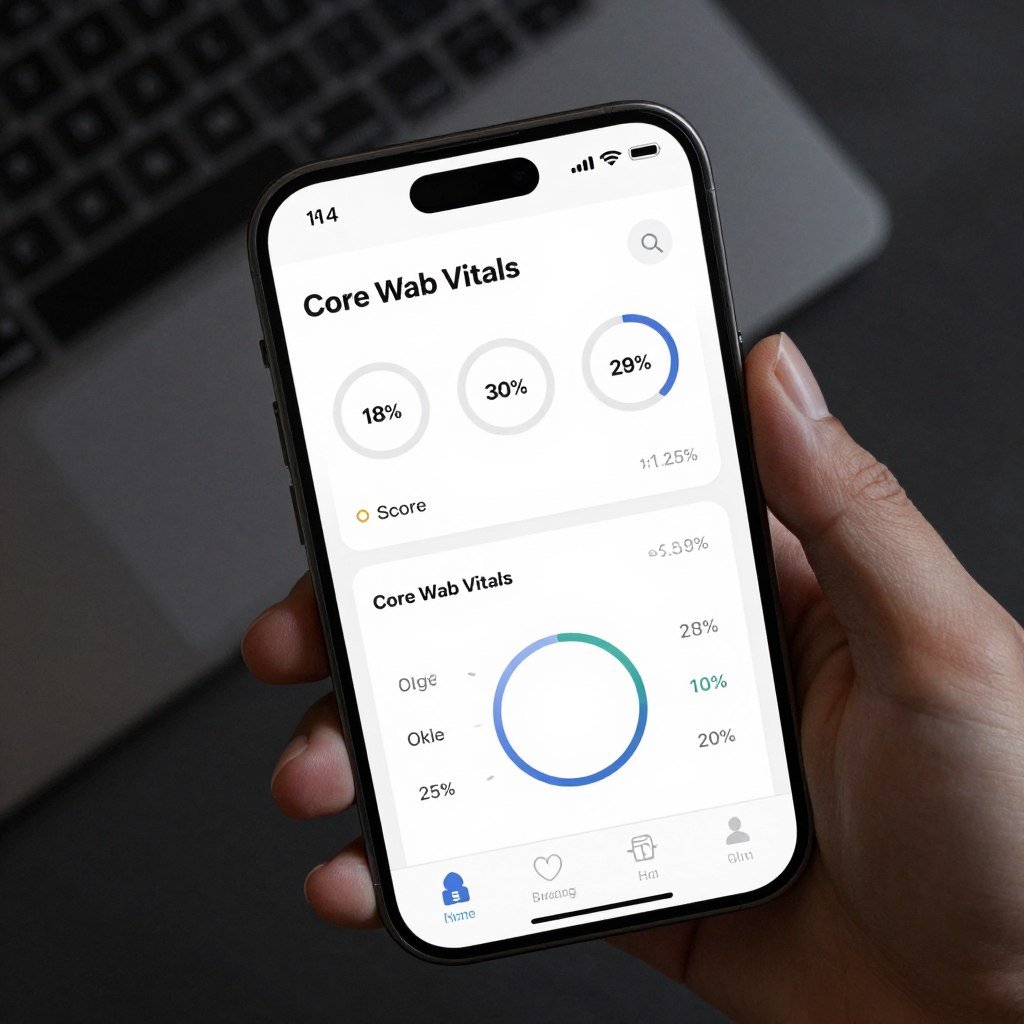 Mobile device showing optimized website performance