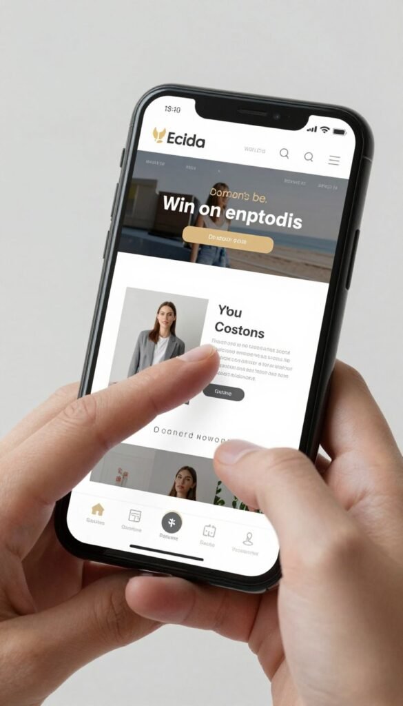 Mobile website design on smartphone