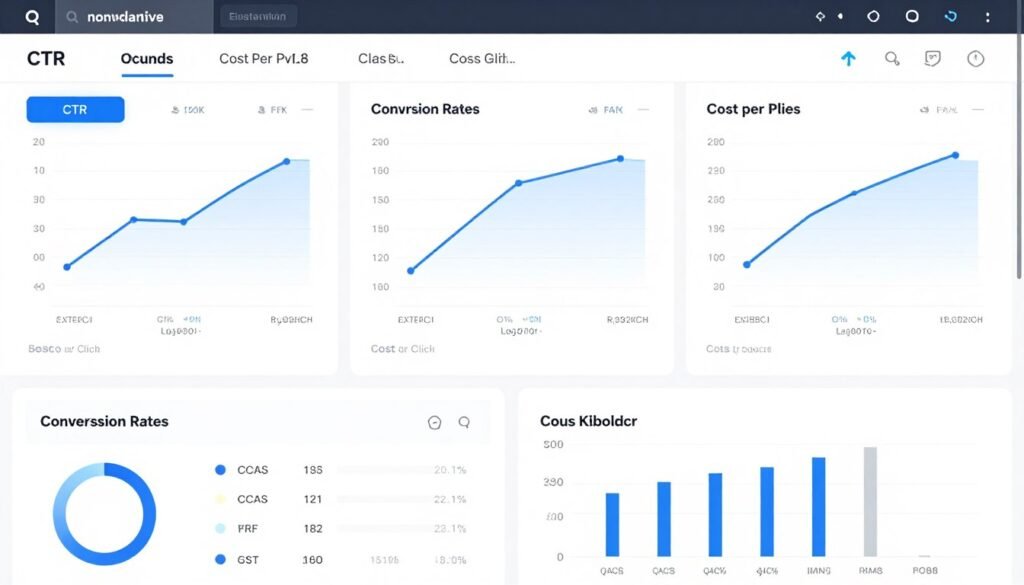Performance analytics dashboard showing campaign metrics and trends