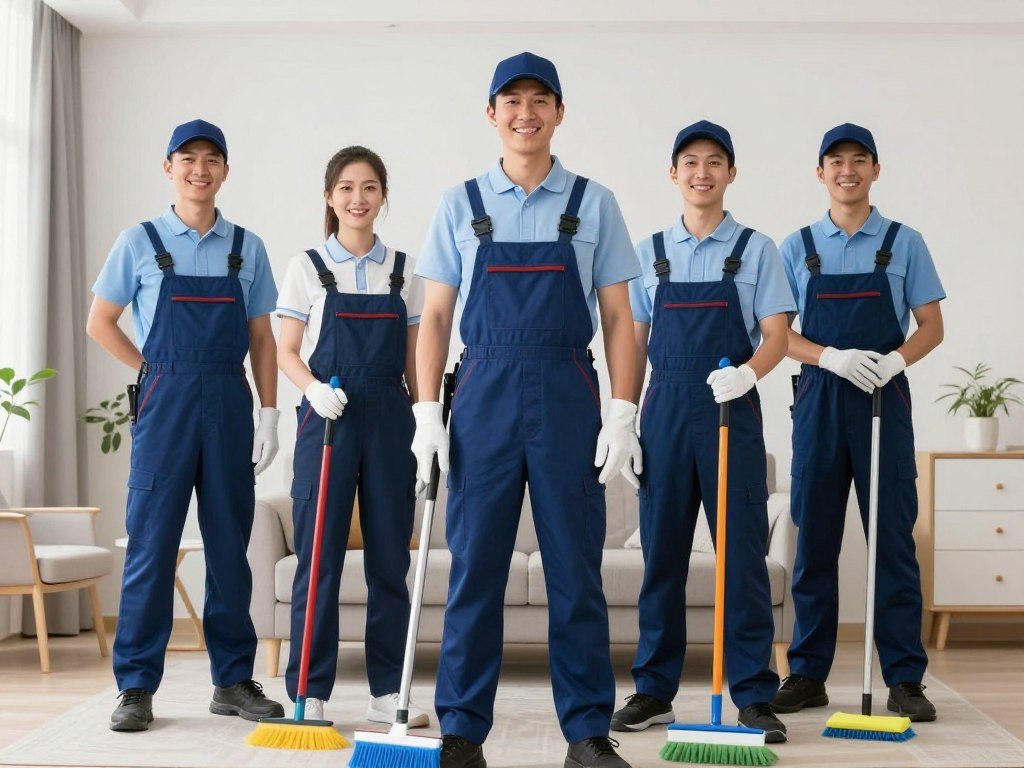 Professional cleaning team