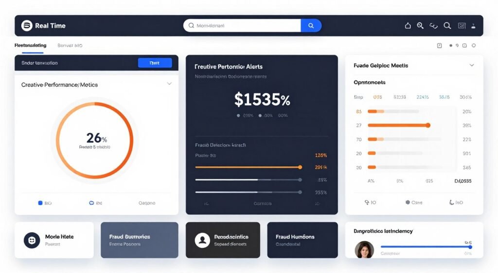 Programmatic advertising dashboard showing real-time bid optimization
