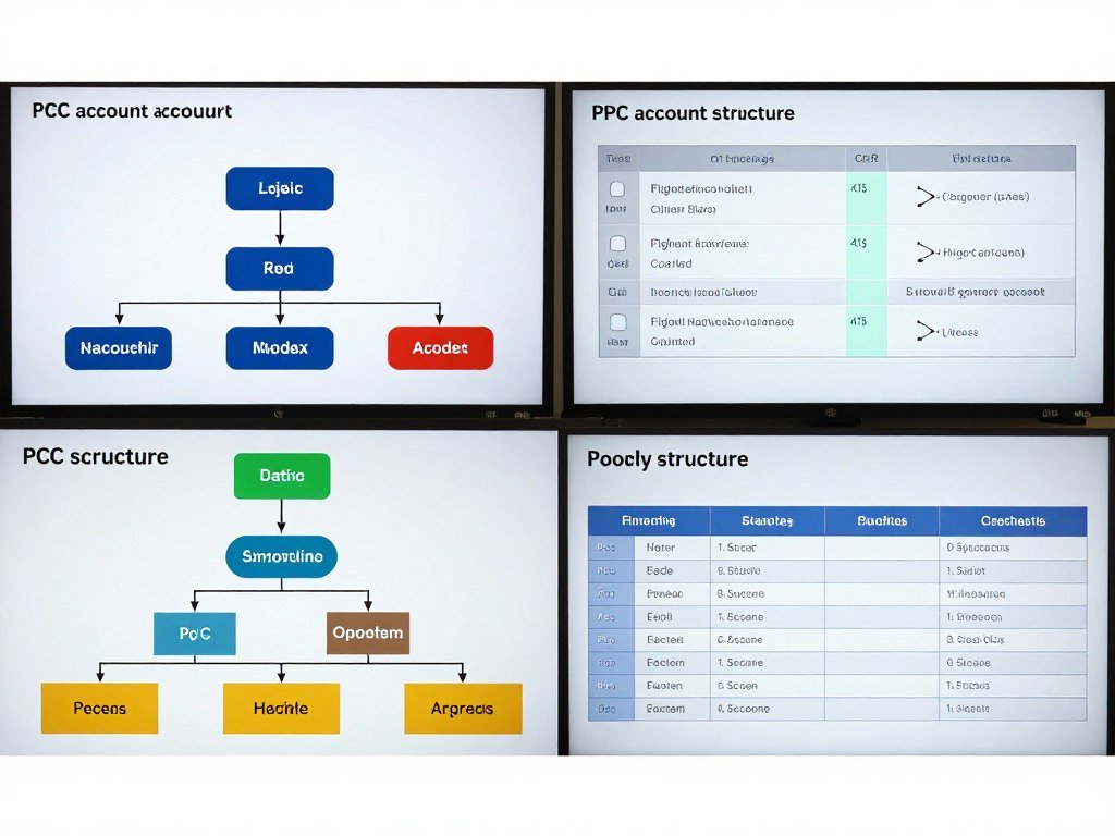 Proper PPC account structure vs poor structure comparison