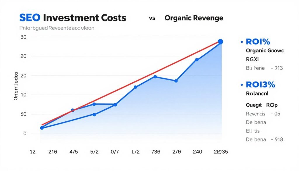 SEO ROI calculation showing investment versus revenue growth