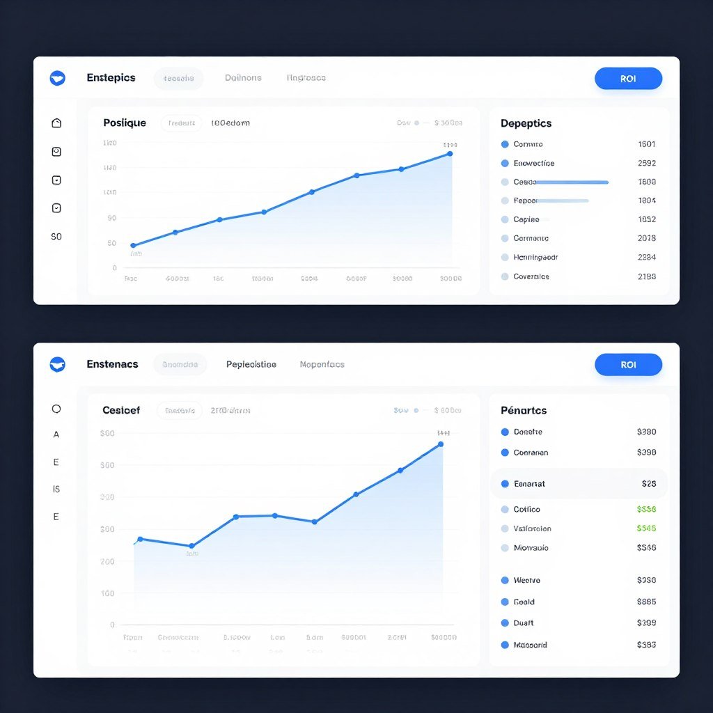 SEO reporting dashboard showing key performance metrics and trends