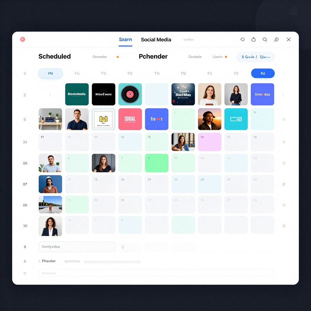 Social media content calendar with scheduled posts