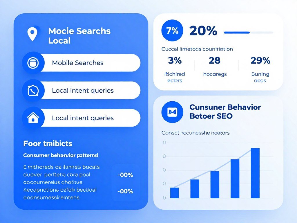 Statistics infographic showing local search behavior and consumer patterns