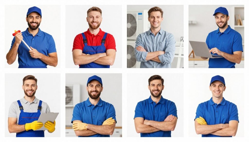 Various home service industries collage
