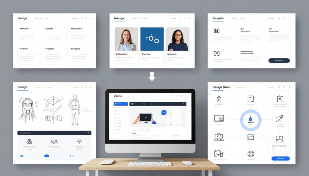 Website wireframe and design mockup process