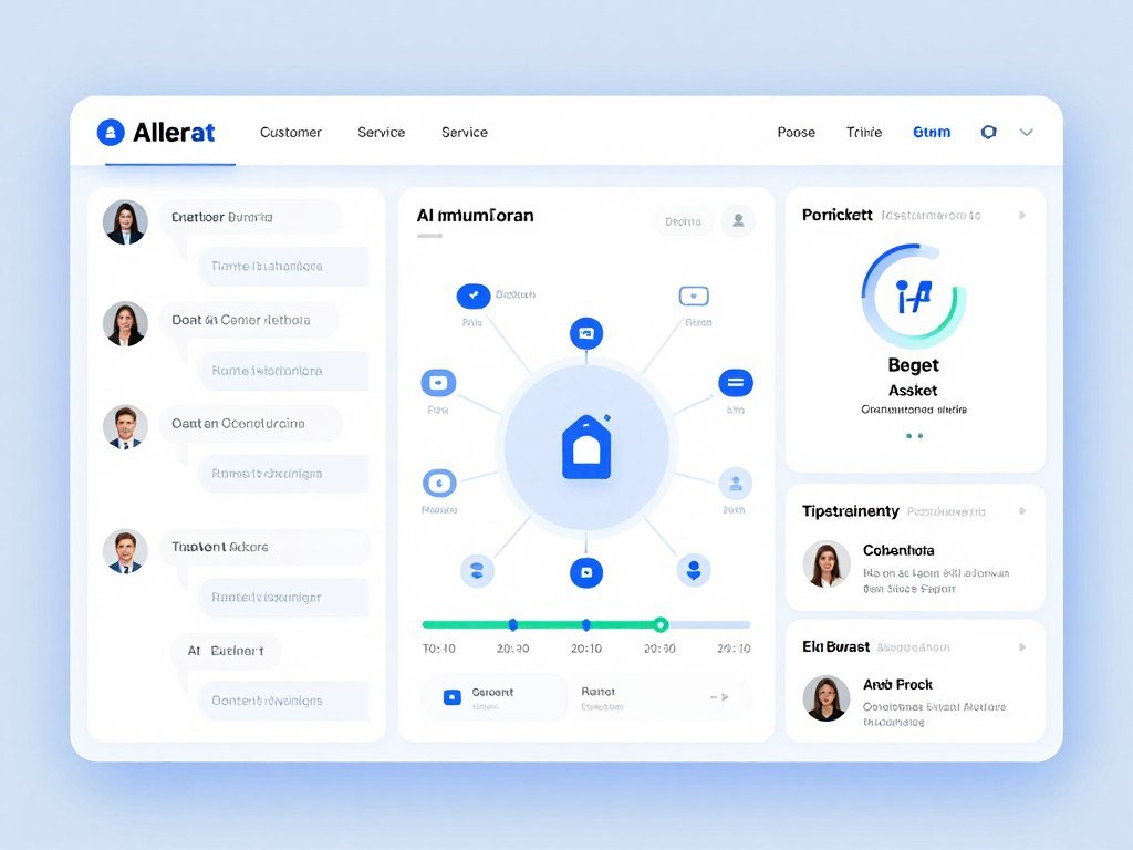 AI-powered customer service interface showing chatbot interactions