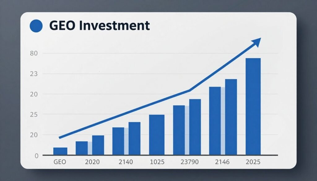 Business growth chart showing GEO ROI impact