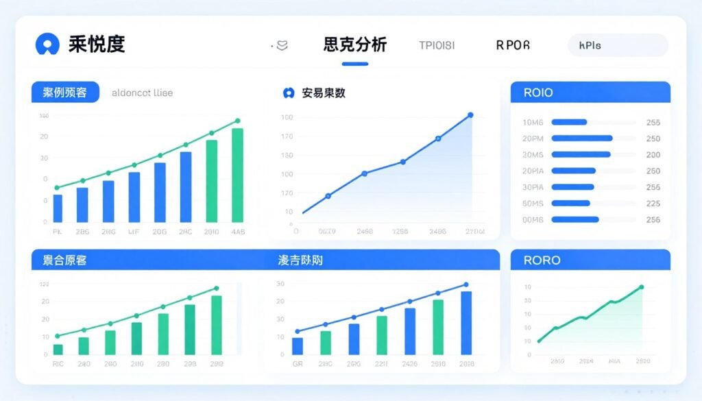 Business metrics dashboard showing ROI improvements from AI GPT integration