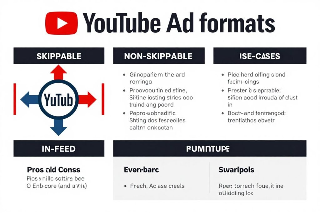 Comparison chart of different YouTube ad formats and their use cases