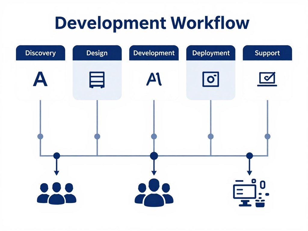 Custom AI integration development process workflow diagram