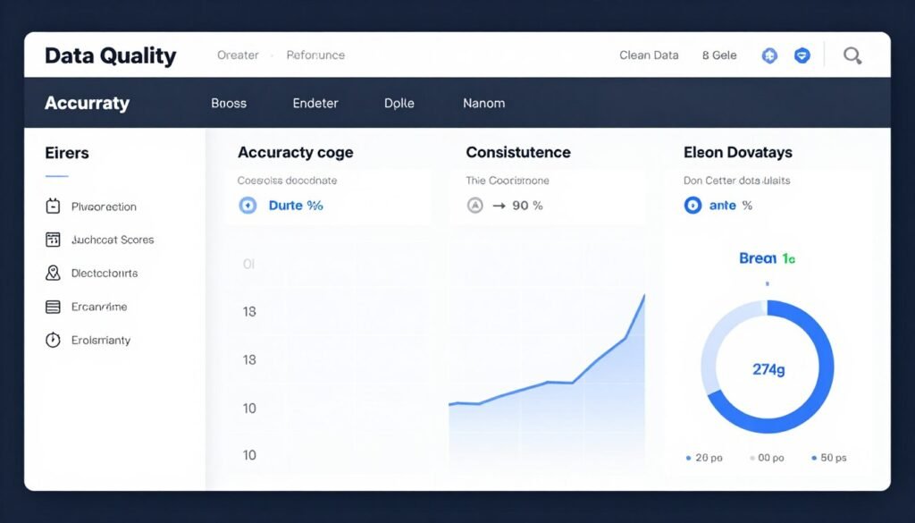Data accuracy dashboard showing citation consistency scores across multiple platforms and directories