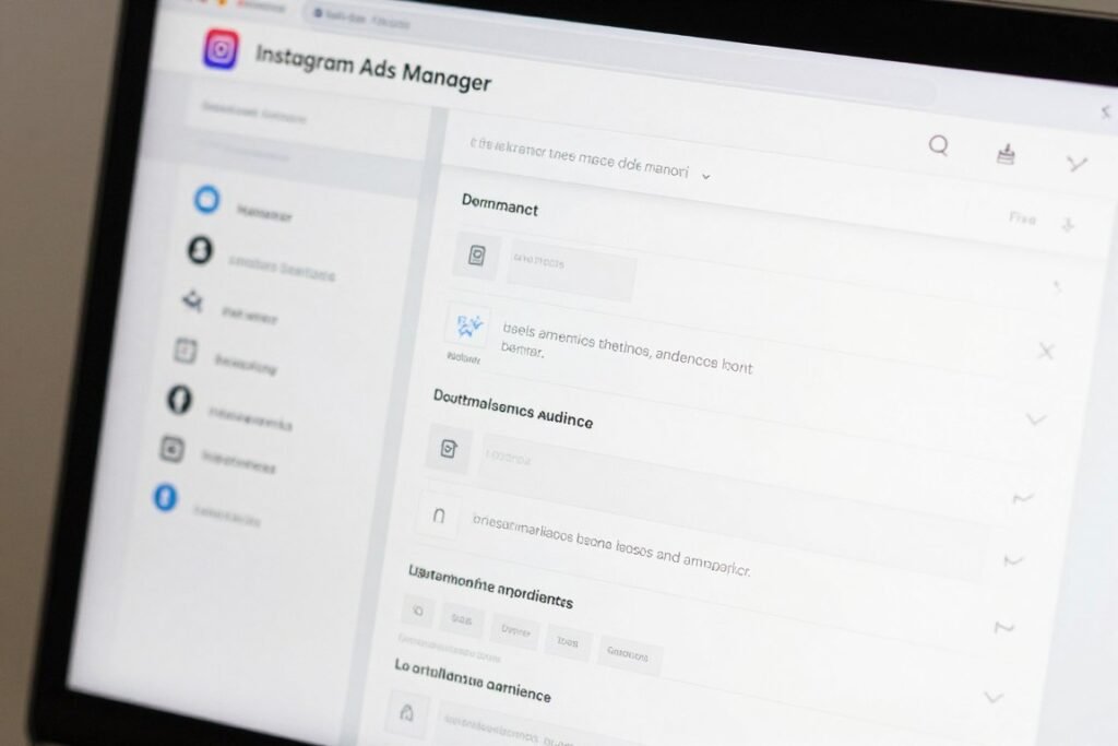 Detailed audience targeting interface for Instagram ads