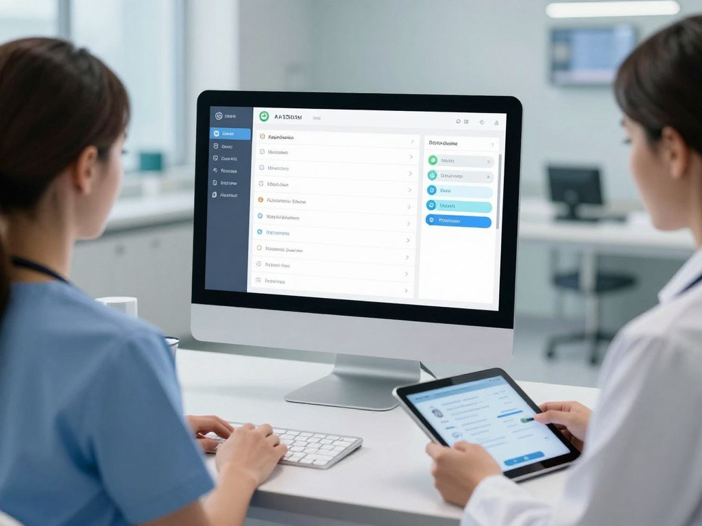 Healthcare AI integration showing patient communication and records management