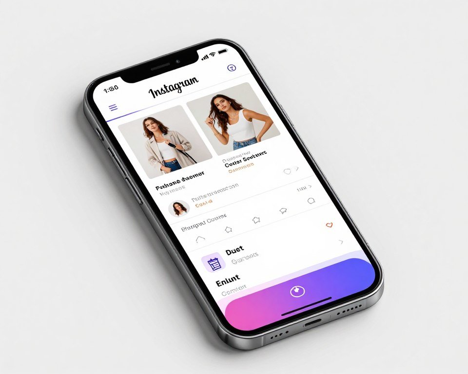 Instagram shopping experience showing product discovery and purchase flow