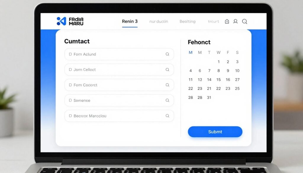 Professional consultation request and contact form interface