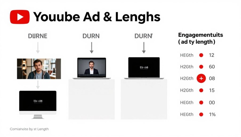 Timeline showing optimal YouTube ad lengths for different formats