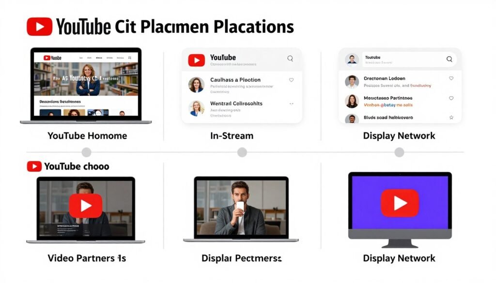 Visual map showing YouTube ad placements across different locations