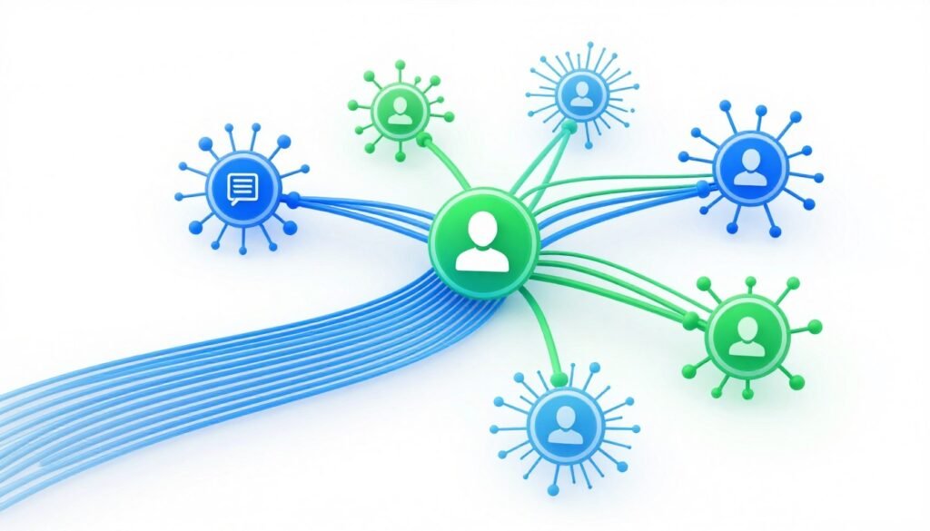 Visual representation of large language models processing queries