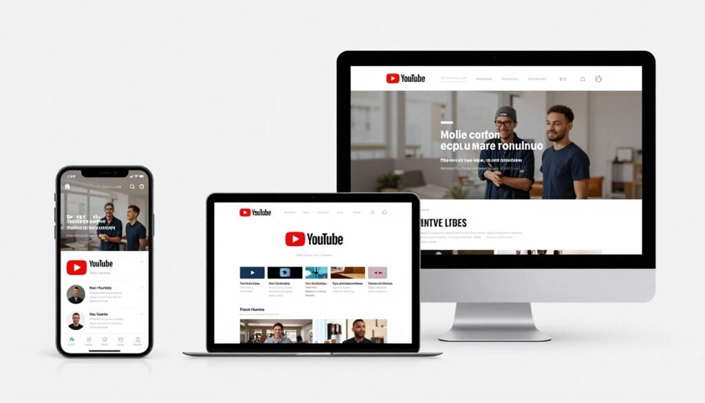 YouTube ads displaying across multiple devices including mobile and desktop