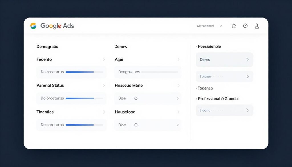 YouTube advertising audience targeting interface showing demographic options